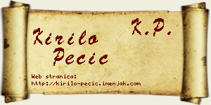 Kirilo Pecić vizit kartica